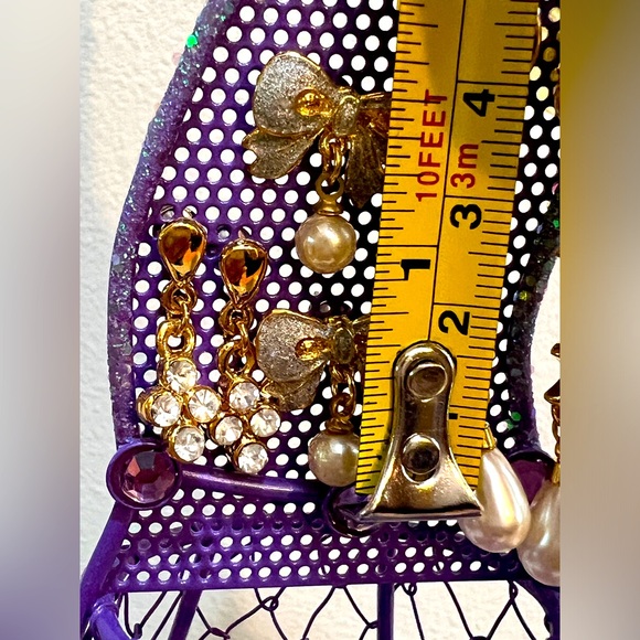 Fashion earrings gold tone dangle (3 pairs) - Picture 6 of 8